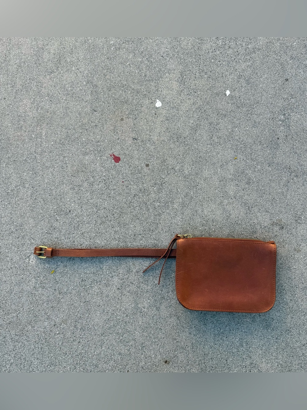 Madewell The Simple Pouch Belt Bag Fanny Pack Leather Cognac preloved
